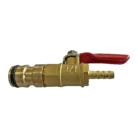 Male Quick Connect to barbed fitting with valve
