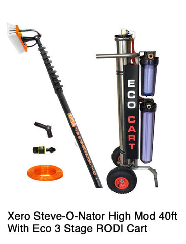 Xero Steve-O-Nator 40ft High Mod Carbon Pole Kit With Eco 3 Stage Cart - SHIPS FREE